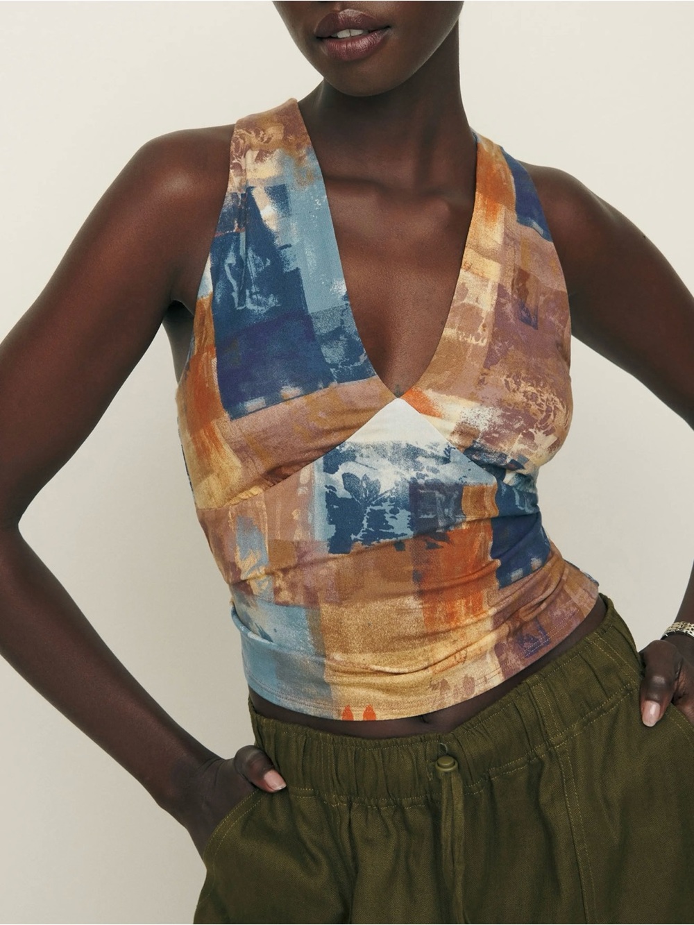 Reformation | Bowie V-Neck Tank in Rust ~ Medium